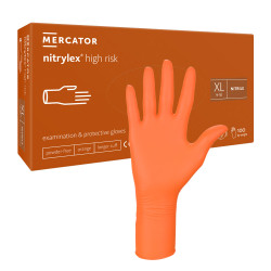 Rękawiczki nitrylowe XL pomarańczowe...