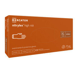 Rękawiczki nitrylowe XL pomarańczowe Mercator Nitrylex High Risk 100szt