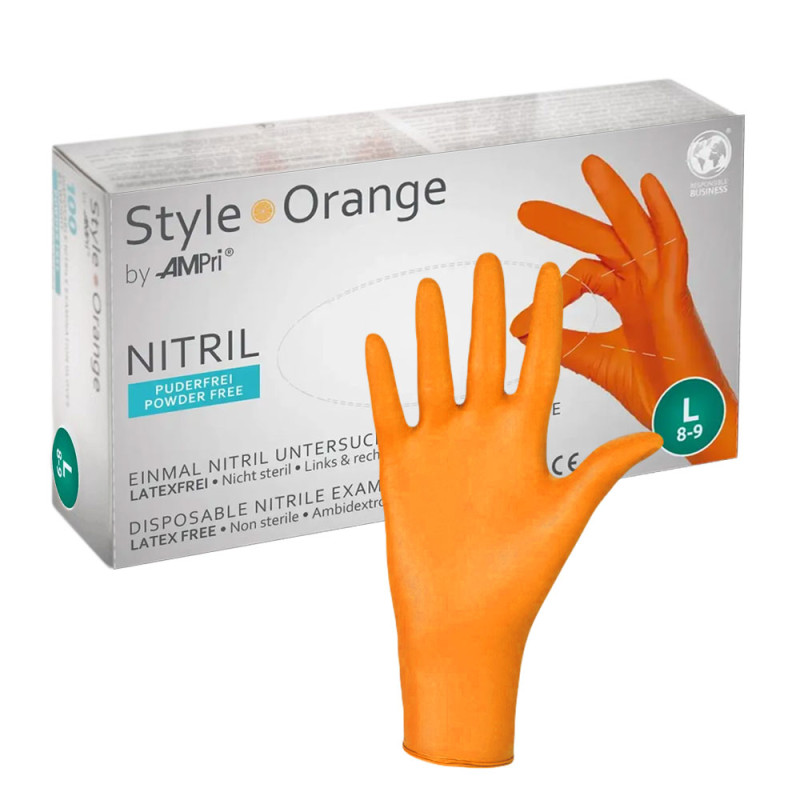 Rękawiczki nitrylowe L pomarańczowe Ampri Style Orange 100sztuk