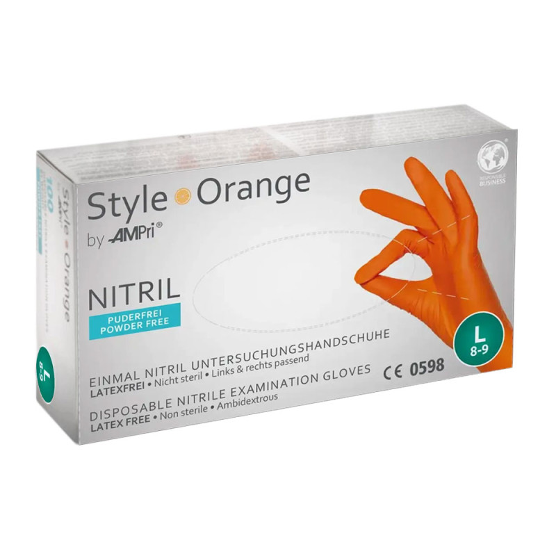 Rękawiczki nitrylowe L pomarańczowe Ampri Style Orange 100sztuk