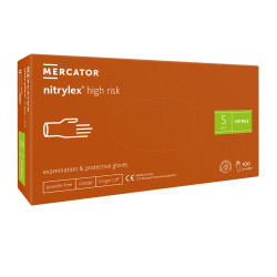 Rękawiczki nitrylowe S pomarańczowe Mercator Nitrylex High Risk 100szt